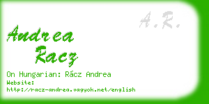 andrea racz business card